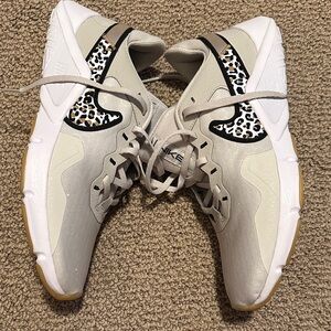 Nike Women's Sneakers with Leopard Print - White and Gold Accents